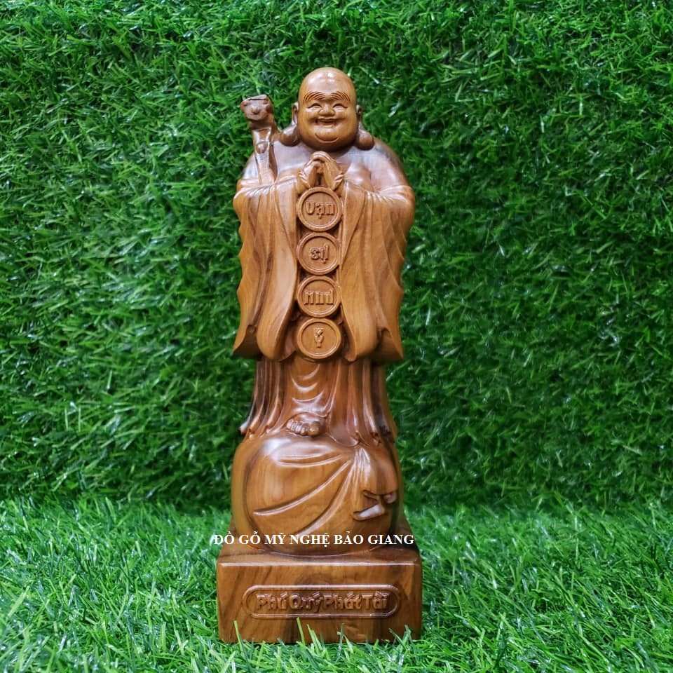 Tượng phật di lặc chúc phúc bằng gỗ