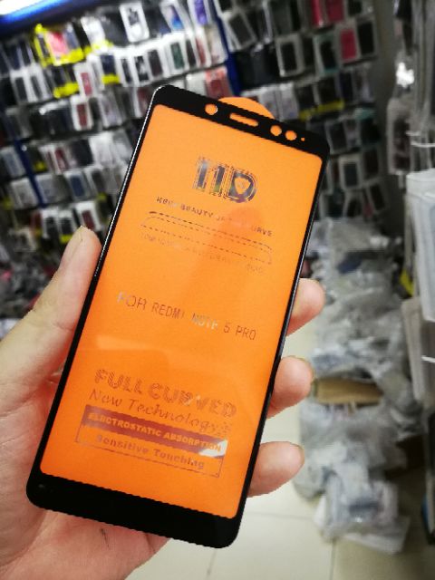 REDMI NOTE 5 / 5 PRO CƯỜNG LỰC 19D REDMI NOTE 5 FULL MÀN HÌNH VIỀN ĐEN ( TẶNG KEO MÉP GIẤY LẤY BỤI )