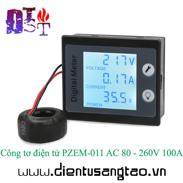 Công tơ điện tử PZEM-011 AC 80 - 260V 100A