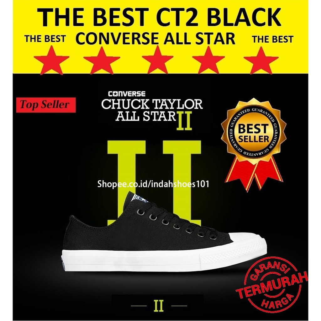 Giày Bata Màu Đen 101 - All Star Ct Chuck Taylor 2 Thời Trang Năng Động Cho Nam Nữ
