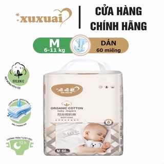 Bỉm hữu cơ Xuxuai NewBorn dán 36 cái S dán 68 cái M dán 60 M quần 50 cái L quần 48 cái XL quần 44 cái XXL 42 cái.