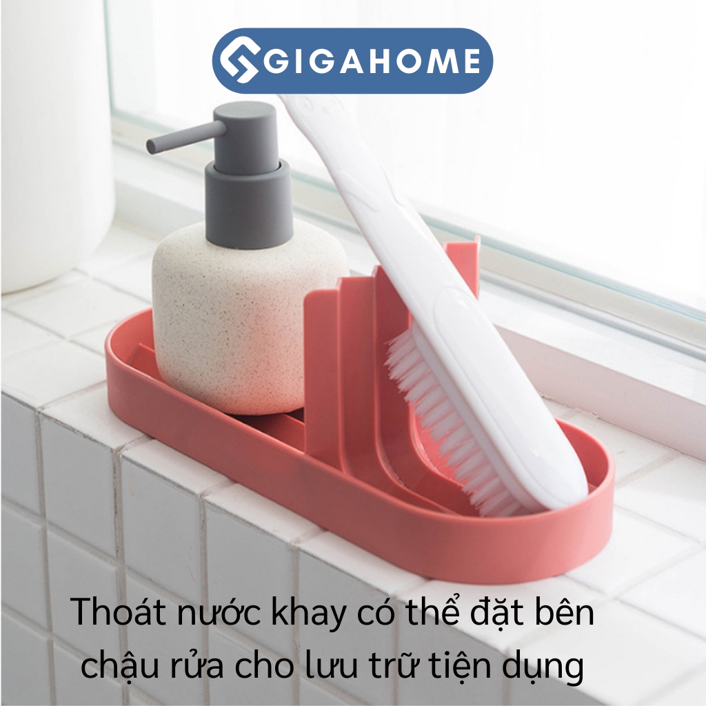 Khay Đựng Xà Phòng, Đồ Dùng Rửa Chén 2 Ngăn GIGAHOME Thiết Kế Đẹp Mắt, Sang Trọng 8925