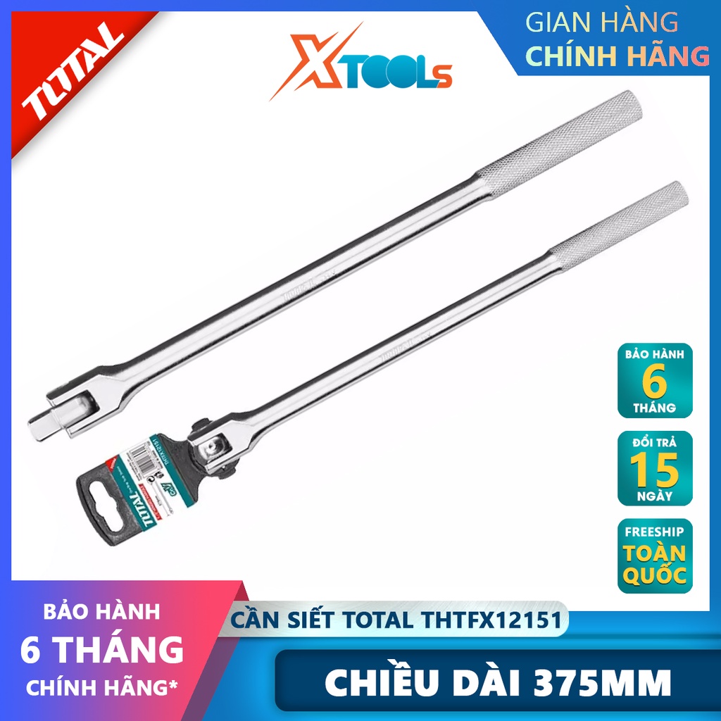 Cần siết lực linh hoạt 1/2 inch TOTAL THTFX1215 | cờ lê lực Kích thước 1/2&quot;, Chiều dài 375mm, Chất liệu 50BV30, chịu nhi