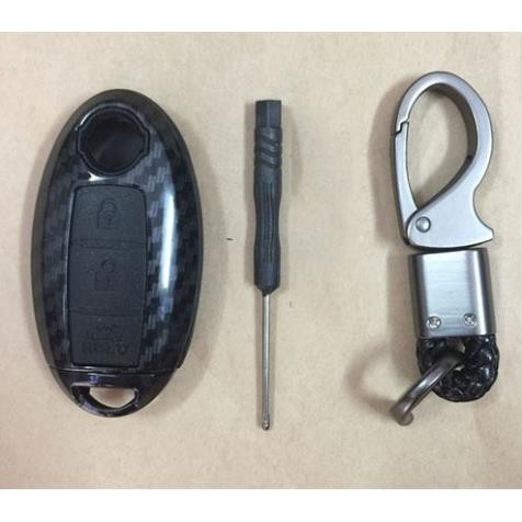 Ốp Chìa Khóa Carbon Nissan Xtrail, Navara, Terra chìa thông minh 3 nút