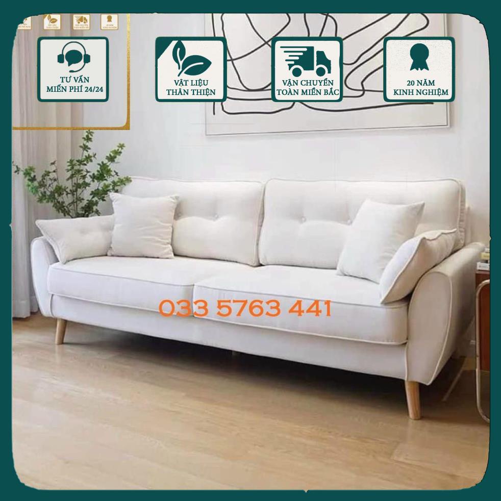 Ghế sofa khung gỗ tự nhiên bọc đệm vải kiểu dáng hiện đại - dễ dàng vệ sinh - sử dụng vật liệu cao cấp .
