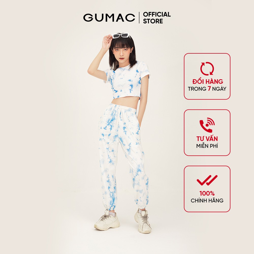 Quần thun nữ dài loang màu GUMAC phong cách unisex nhiều màu QB302