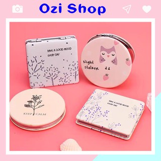 Gương mini 2 mặt siêu dễ thương ( ảnh thật - không chọn hình)