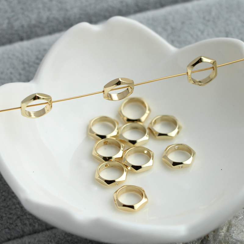 Set 10 Vòng Tay Mạ Vàng 14K Đính Hạt Lục Giác