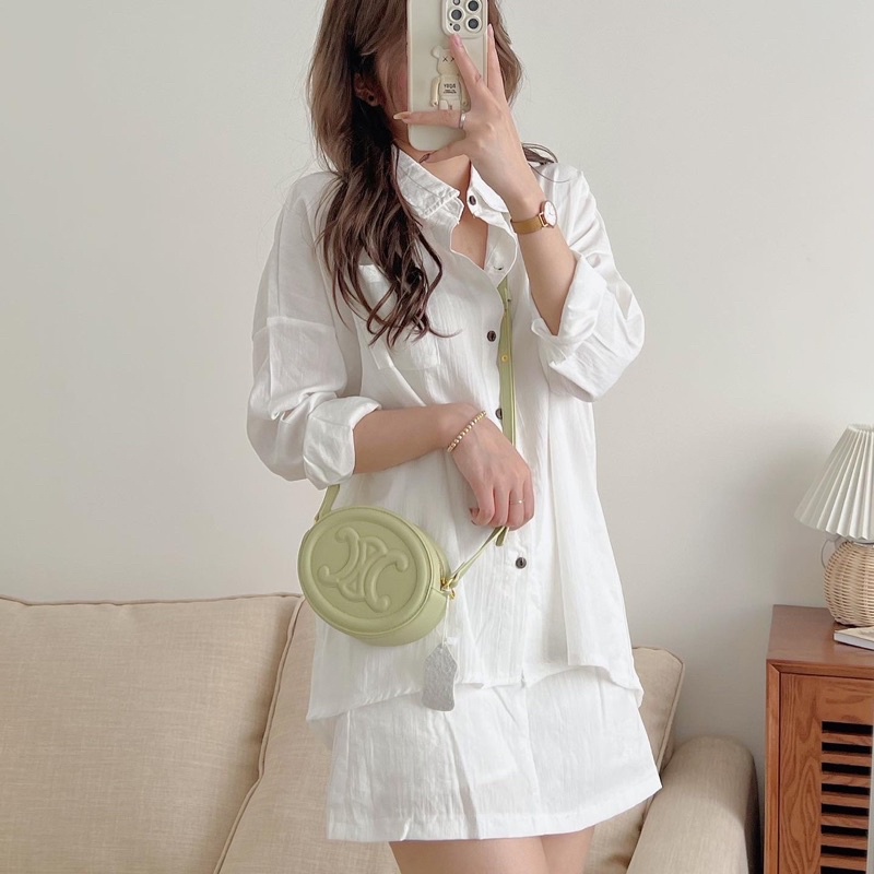 [VIDEO] SET ÁO SƠ MI ĐŨI VÀ CHÂN VÁY CÓ LÓT (ảnh thật)