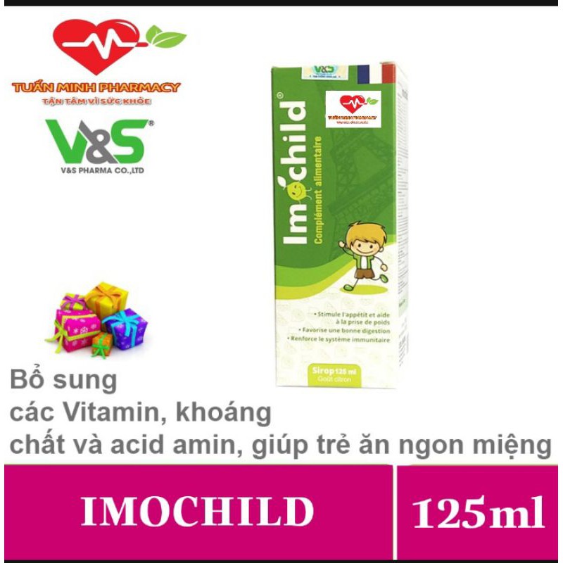 Siro ăn ngon Imochild - Bổ sung các Vitamin, khoáng chất và acid amin giúp trẻ ăn ngon miệng, tăng sức đề kháng