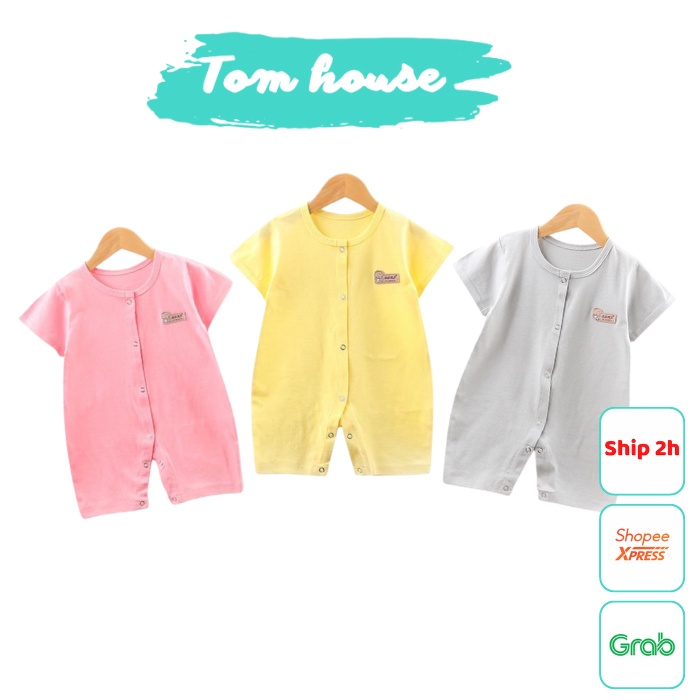 Bộ Liền Thân Đùi Hè Quảng Châu Cài Cúc Giữa Cho Bé Trai Bé Gái 21BDDU