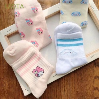 Vớ lông nhung mềm hình nhân vật hoạt hình Cinnamoroll/ My Melody dễ thương phong cách Nhật Bản mùa xuân thu