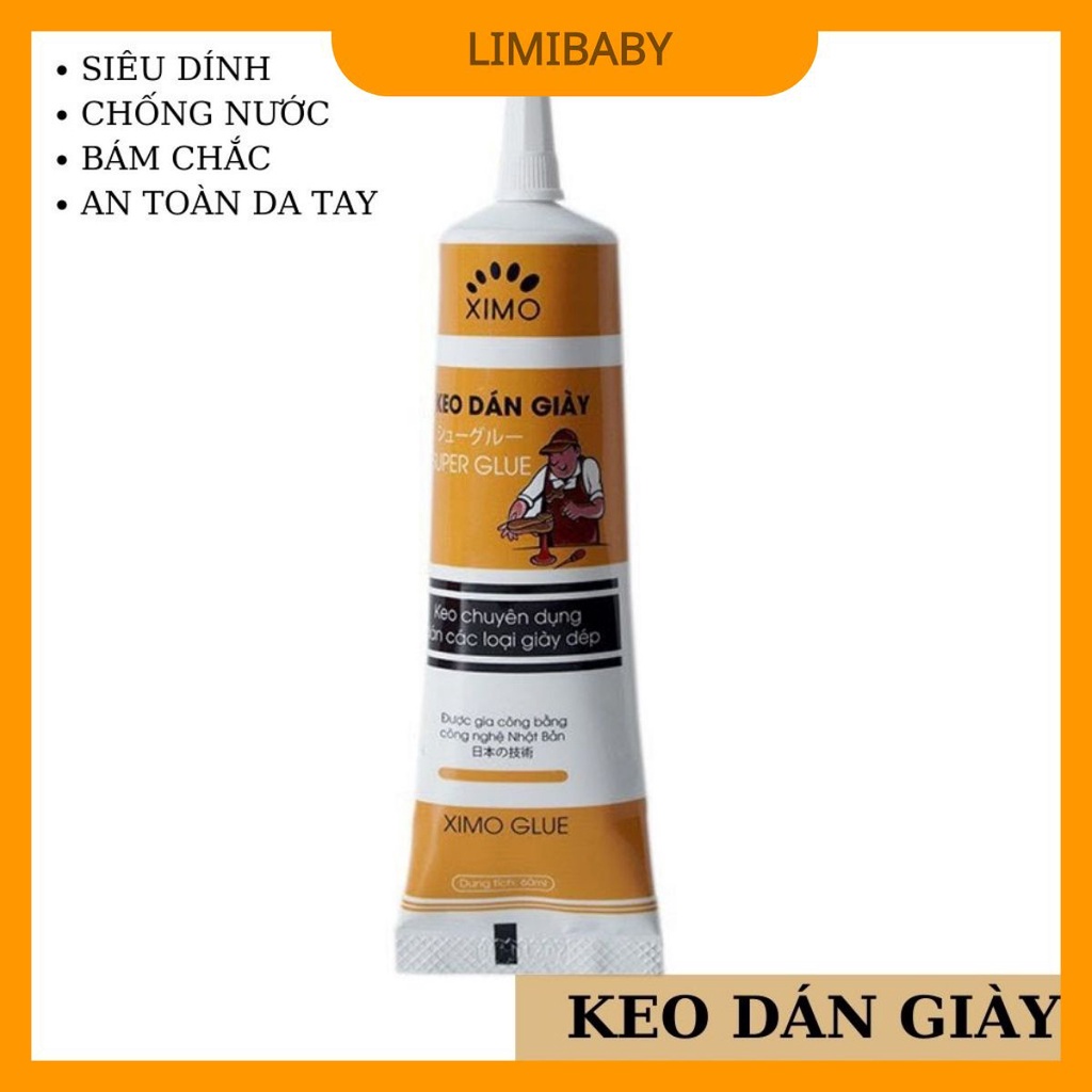 Keo dán giày dép túi xách Nhiệt dạng lỏng trong suốt siêu dính chống nước bám chắc an toàn da tay KD01 - Tặng kèm chun