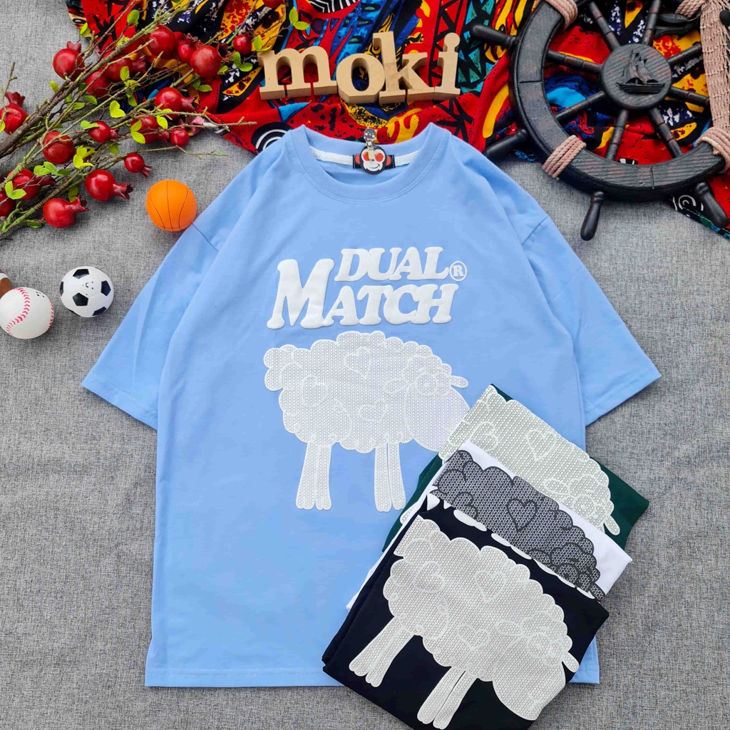 Áo phông áo thun nam nữ tay lỡ from rộng freesize chất cotton thoáng mát mẫu con cừu chữ mokishop