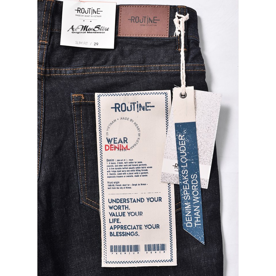 Quần jean nam đẹp dáng SlimFit chất jean tiêu cao cấp thời trang nam Routine