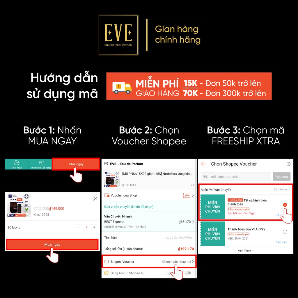 Nước hoa vùng kín nam 5ml NIGHT - Nuoc hoa vung kin nam EVE - Eau de Parfum nước hoa nam chính hãng (Có che tên) | Thế Giới Skin Care