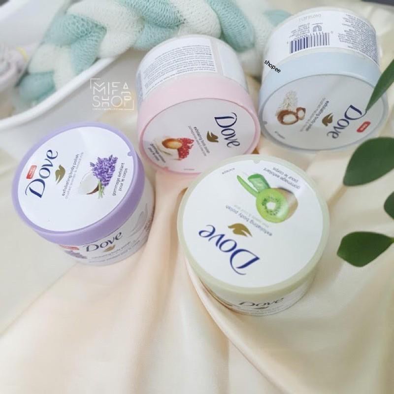 Tẩy Da Chết Toàn Thân Dove Exfoliating Body Polish - Mềm mịn da, không bị rát, đau da, sáng da