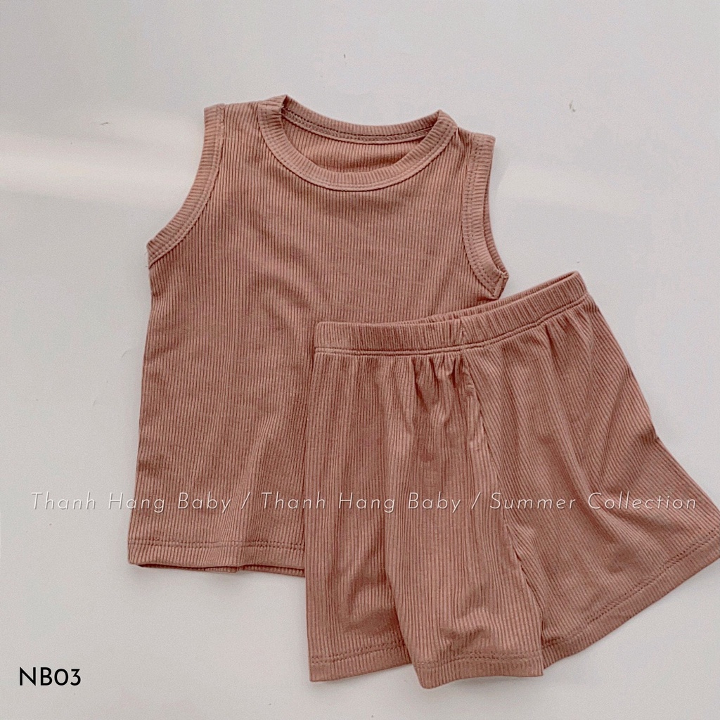Bộ quần áo trẻ em, quần áo ba lỗ bé trai thun tăm thanh hằng Baby 7 - 17 kg