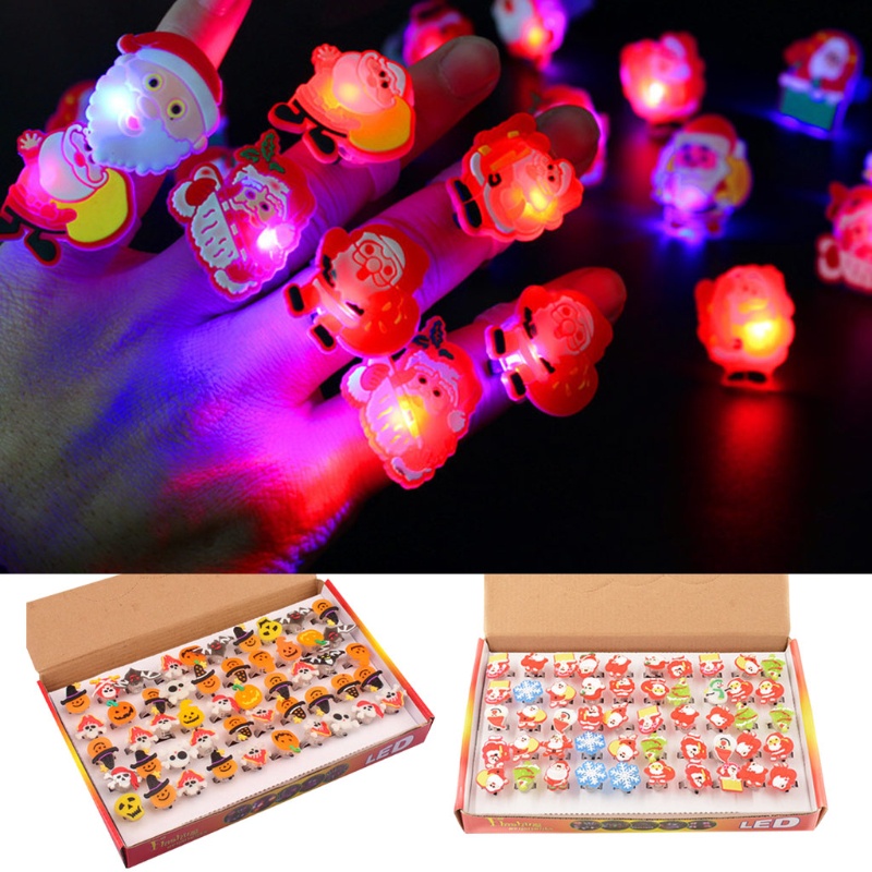 ✿ Bộ 50 Nhẫn Đèn LED Phát Sáng Trang Trí Halloween