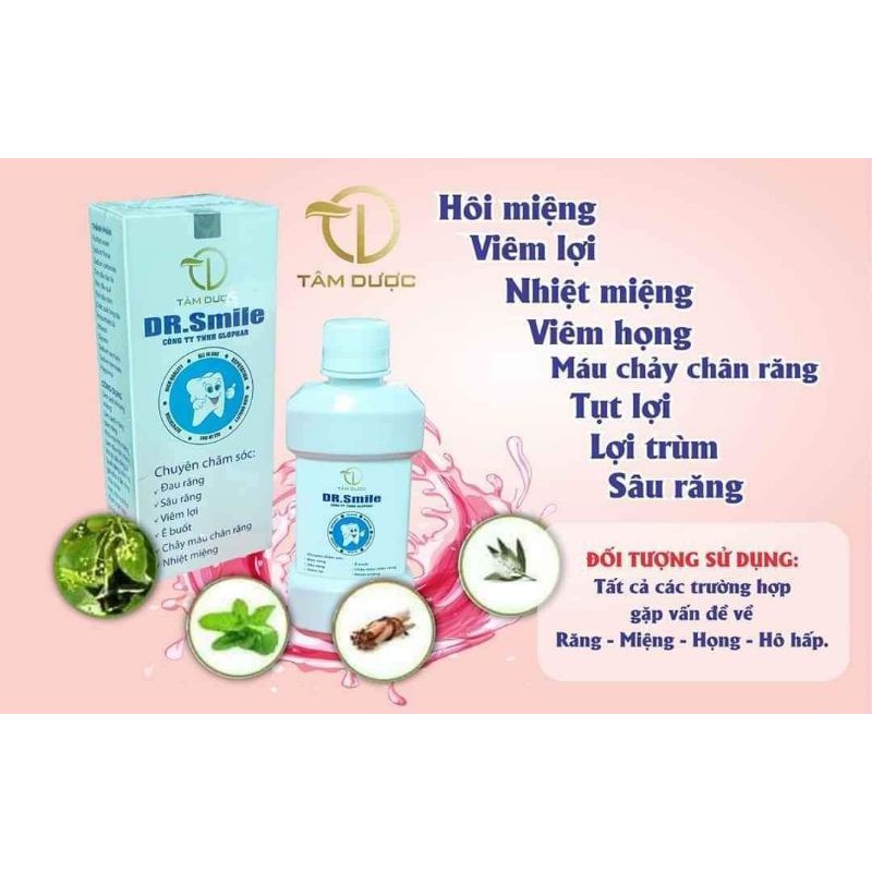 Combo 2 chai Nước Súc miệng bảo vệ răng miệng DR smile