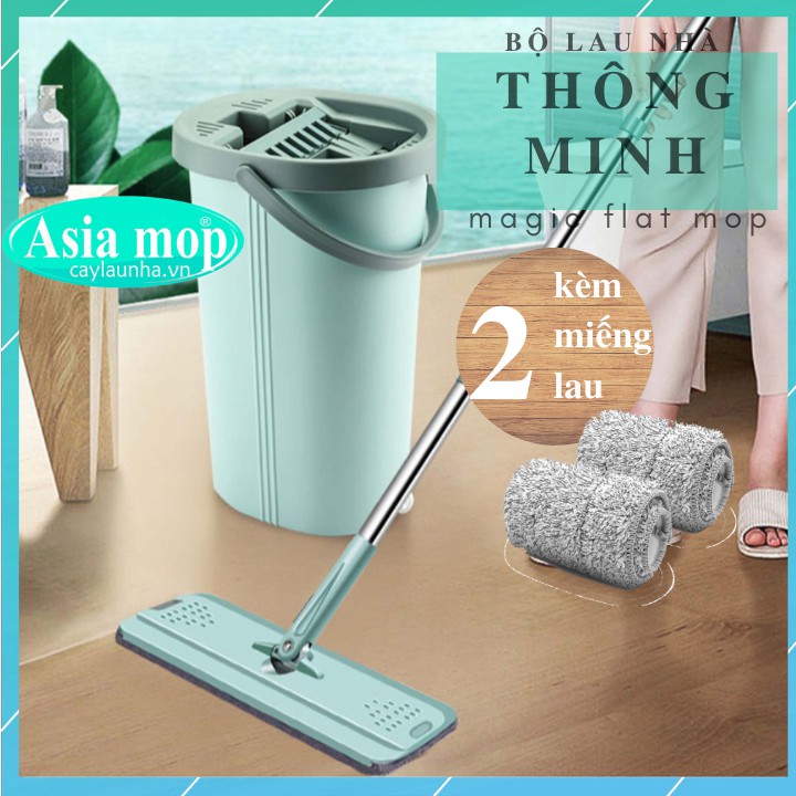 Cây lau nhà thông minh kèm thùng Asia Mop Z01,Hàng loại 1 chắc chắn , kích thước nhỏ gọn .TẶNG Kèm 2 miếng lau