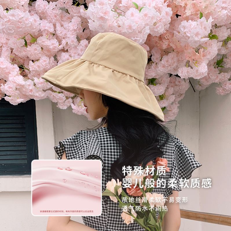 Nón Tai Bèo Vành Rộng Màu Trơn Chống Tia UV Thời Trang Mùa Hè Cho Nữ