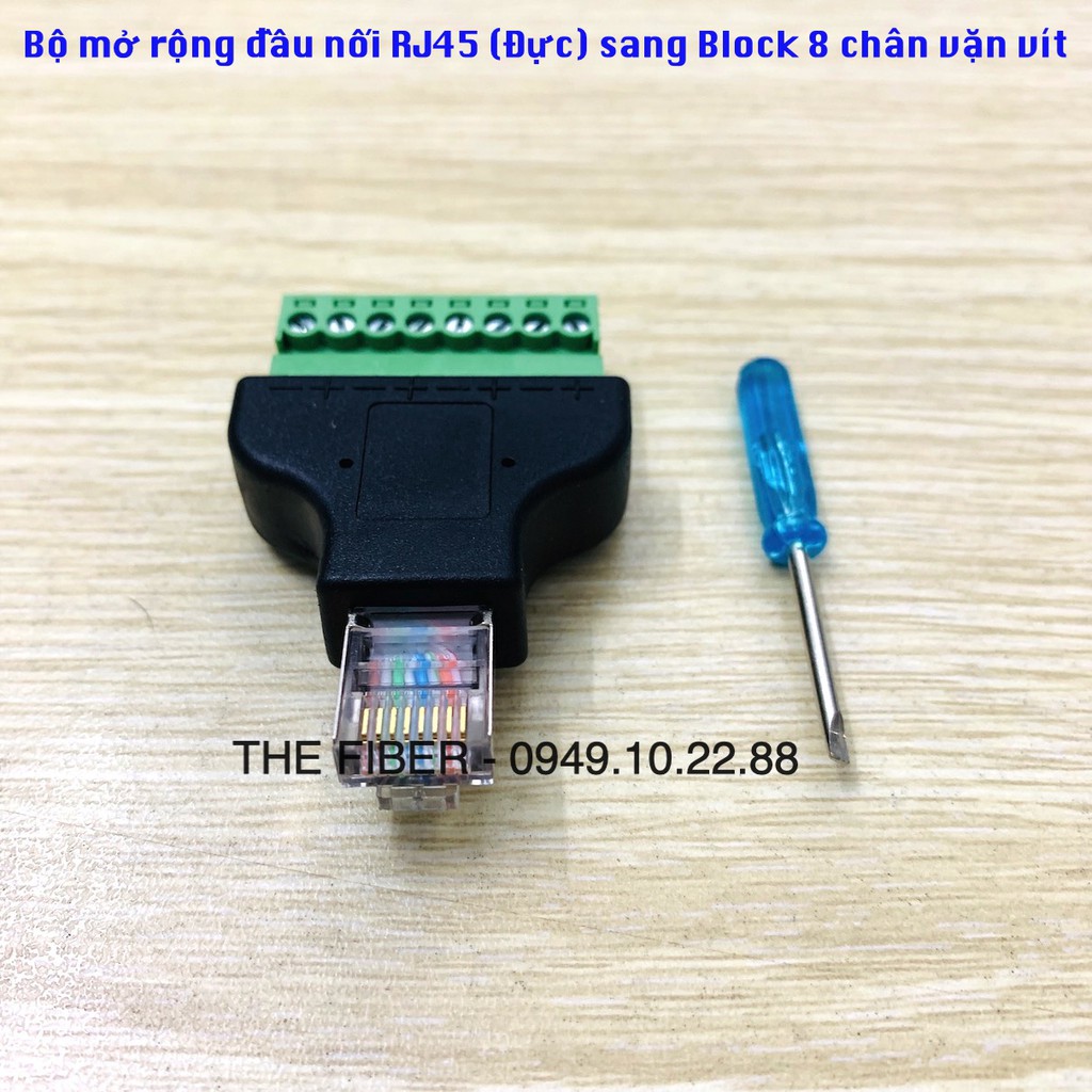 Bộ mở rộng đầu nối RJ45 sang Block 8 chân vặt vít