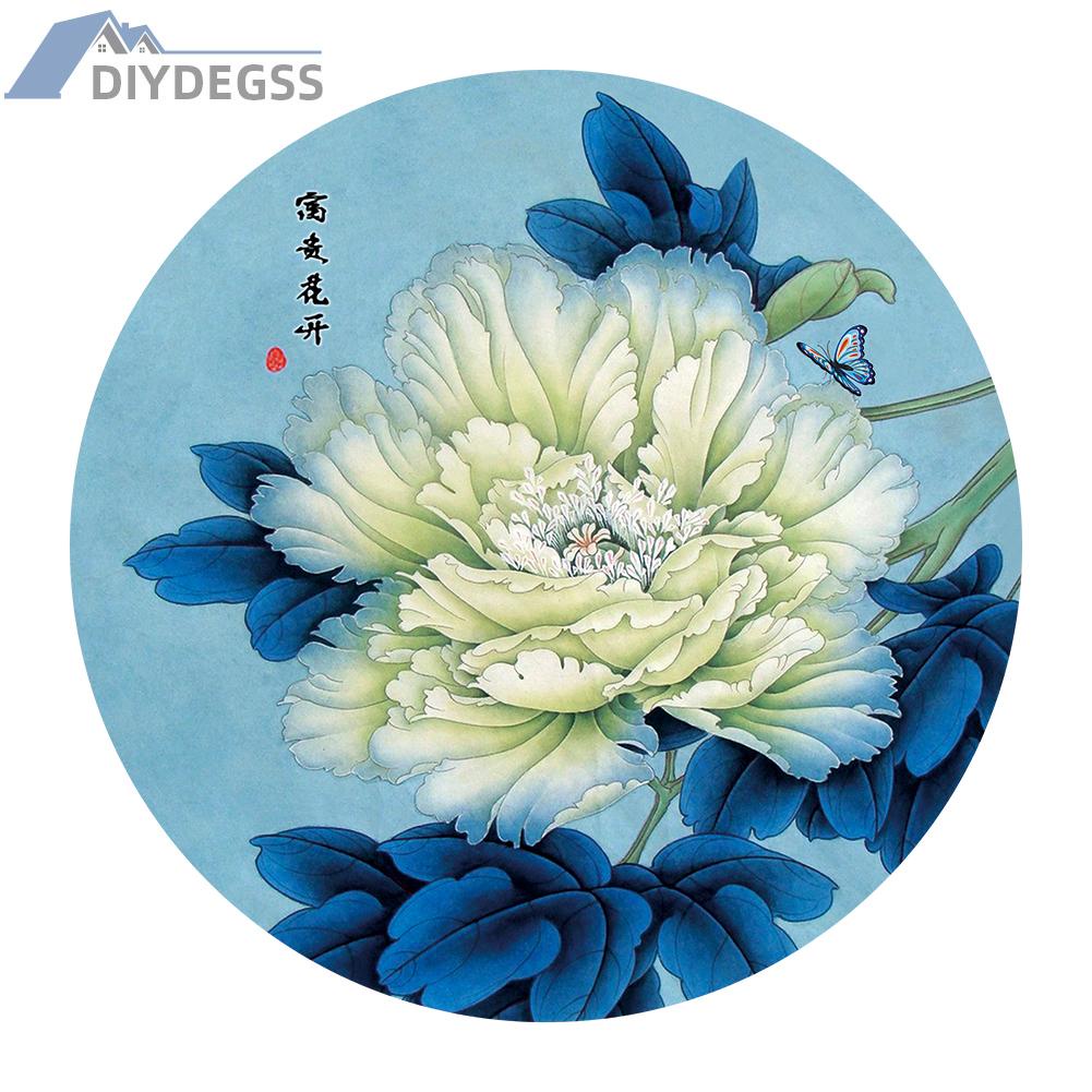 Bộ Tranh Thêu Chữ Thập Diy Hình Hoa Mẫu Đơn 11ct Kích Thước 50x50cm