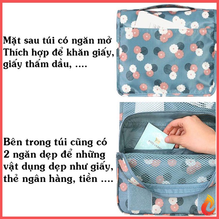 Túi Đựng Mỹ Phẩm Đồ Trang Điểm Nhiều Ngăn Có Móc Treo Du Lịch Tiện Lợi