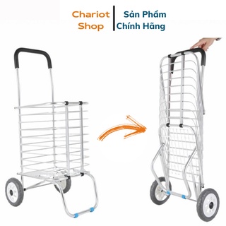 Xe Kéo Đi Chợ, Đi Siêu Thị Có Giỏ Hàng Màu Trắng XKL-02