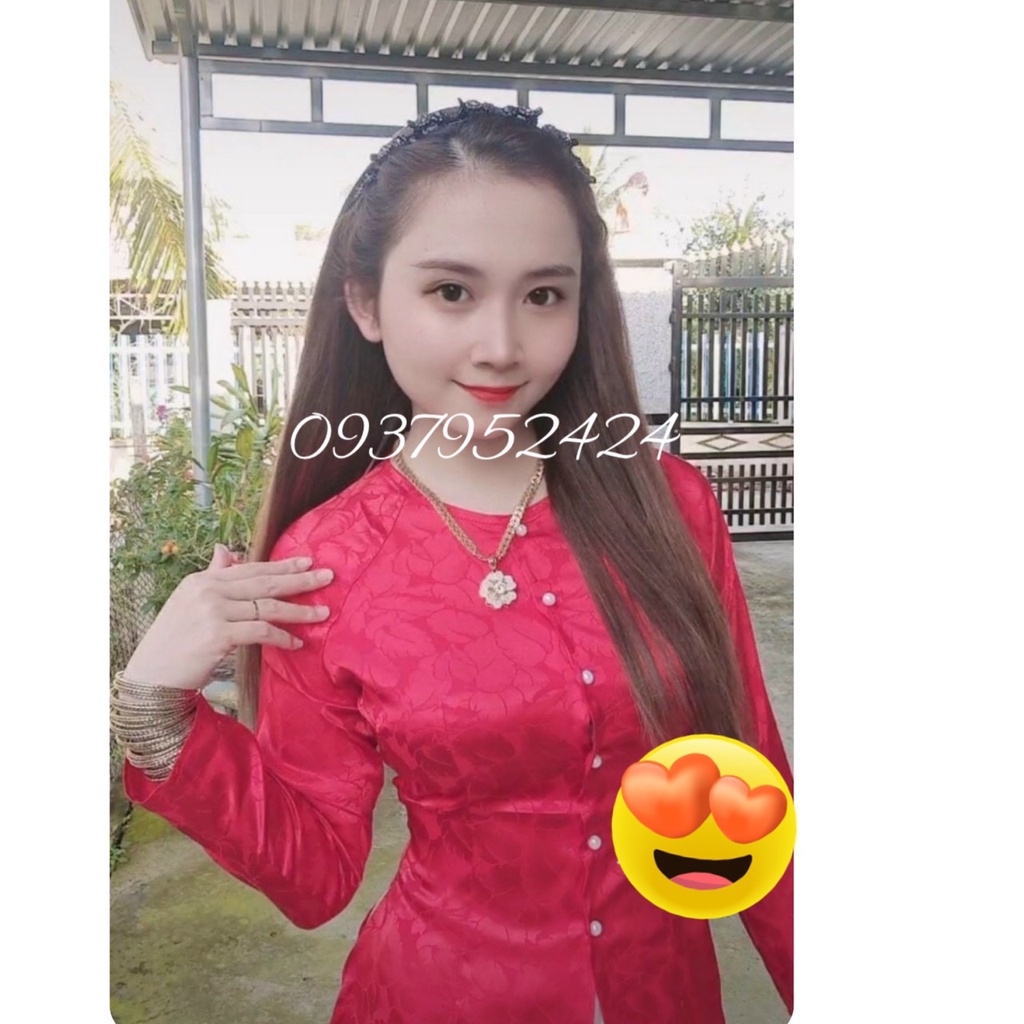 ÁO BÀ BA GẤM HỌA TIẾT LÁ