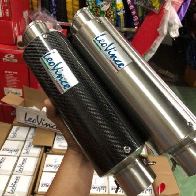 Fulset Pô Leovince Carbon Xịn Kèm Cổ Inox Gắn Wave Dream Sirius Exciter Winer Sonic Satria