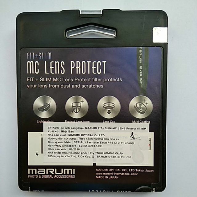 Kính lọc Marumi fit & slim lens protect 67mm