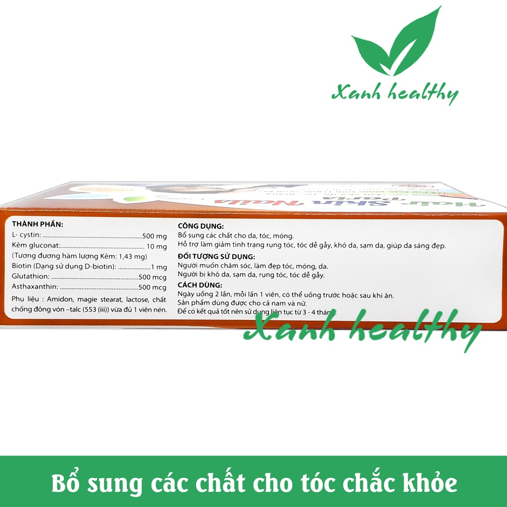 Viên uống giảm tóc gẫy rụng Hair Skin Nails Paris giúp tóc chắc khỏe, da mịn màng, móng bóng đẹp - Hộp 30 viên