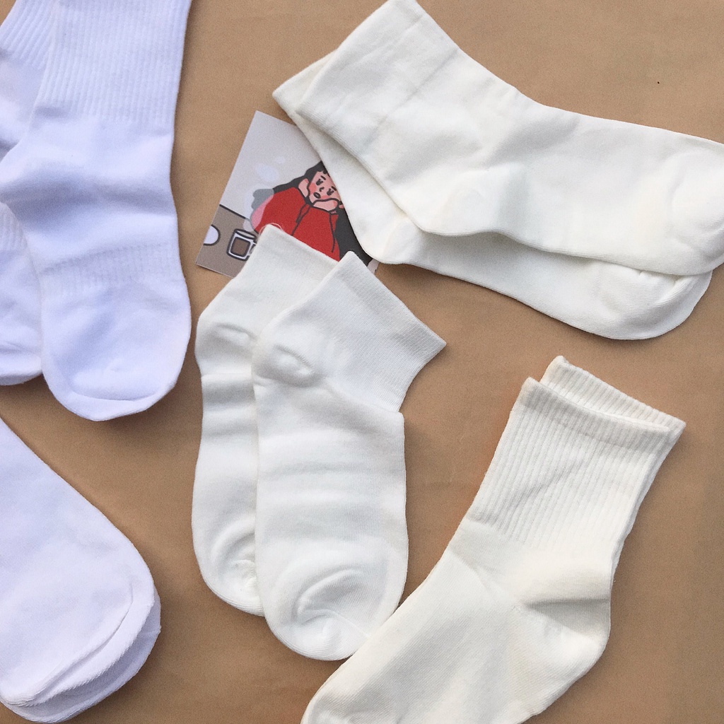 Tất ngắn cổ tone màu trắng  - Trangsocks