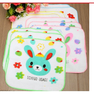 Combo 10 cái Khăn Tay Nhí Hoa Văn Viền Cho Bé