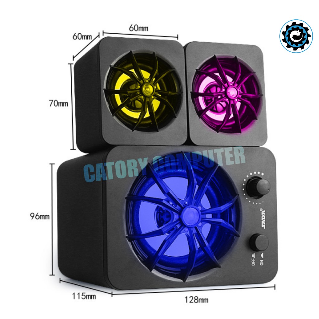 Loa Vi Tính – Loa Máy Tính  2.1 SADA D207 LED RGB Gaming Hiện Đại – BH 12 Tháng | BigBuy360 - bigbuy360.vn