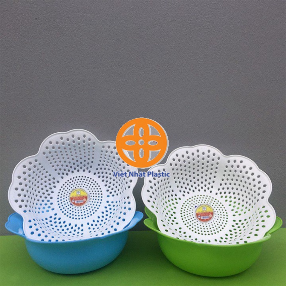 rổ nhựa đựng đồ 2 in 1, rổ hoa mai 2 lớp nhựa Việt Nhật 3395-1