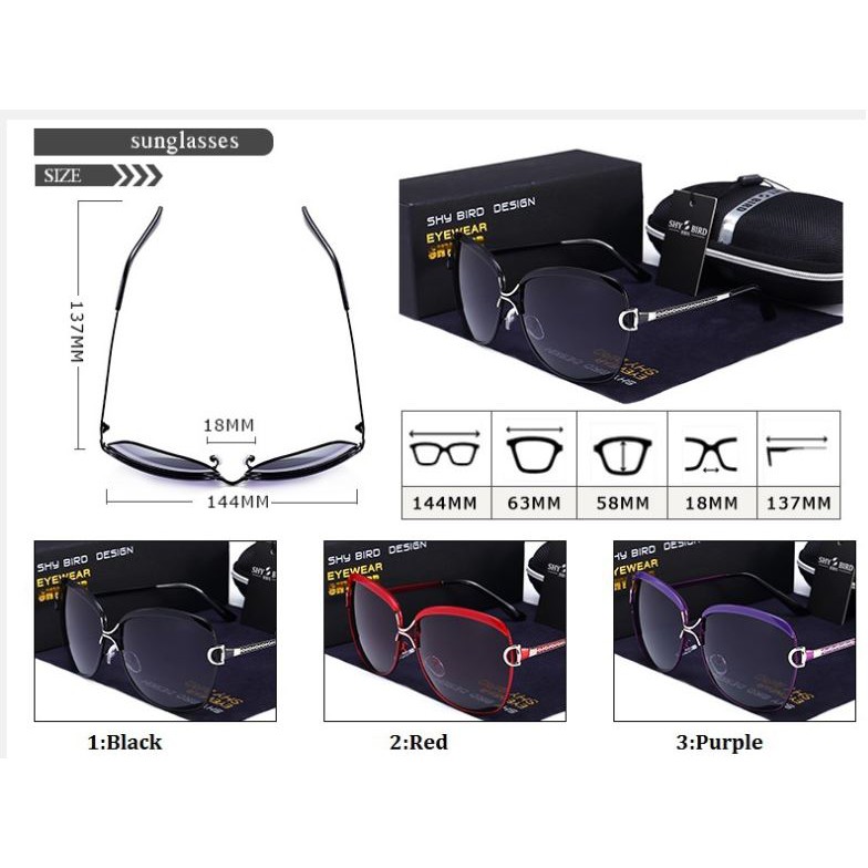 Kính mát nữ Shy Bird 8702 cực hot