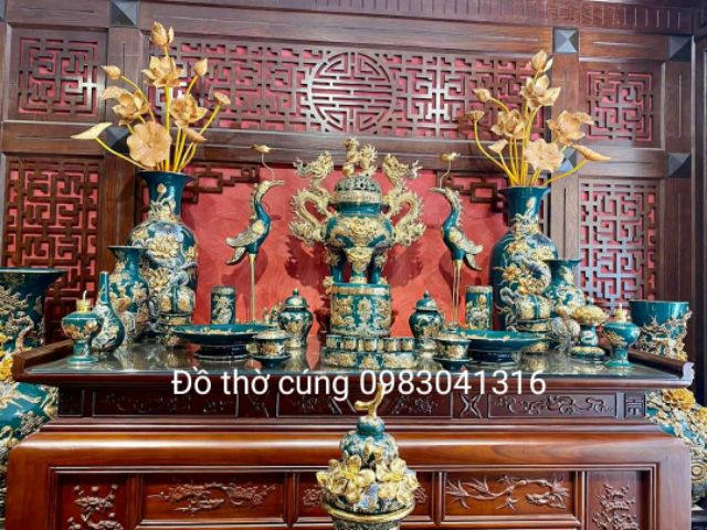 Bộ đồ thờ gia tiên MÀU hợp bản mệnh gia chủ