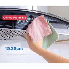 Khăn đa năng lau bếp, ly, chén dĩa thấm nước chống dính dầu mỡ hai mặt