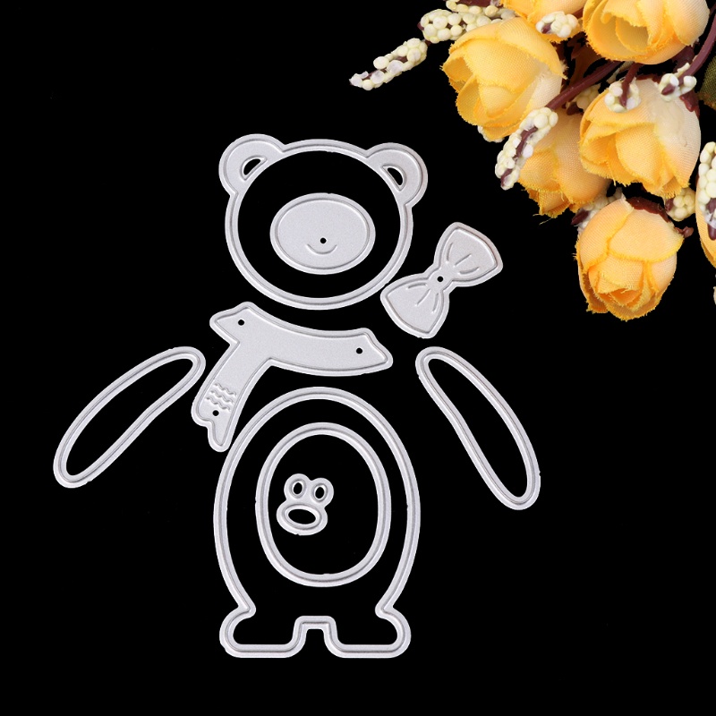 Khuôn Cắt Giấy Làm Từ Kim Loại Hình Gấu Trang Trí Scrapbook