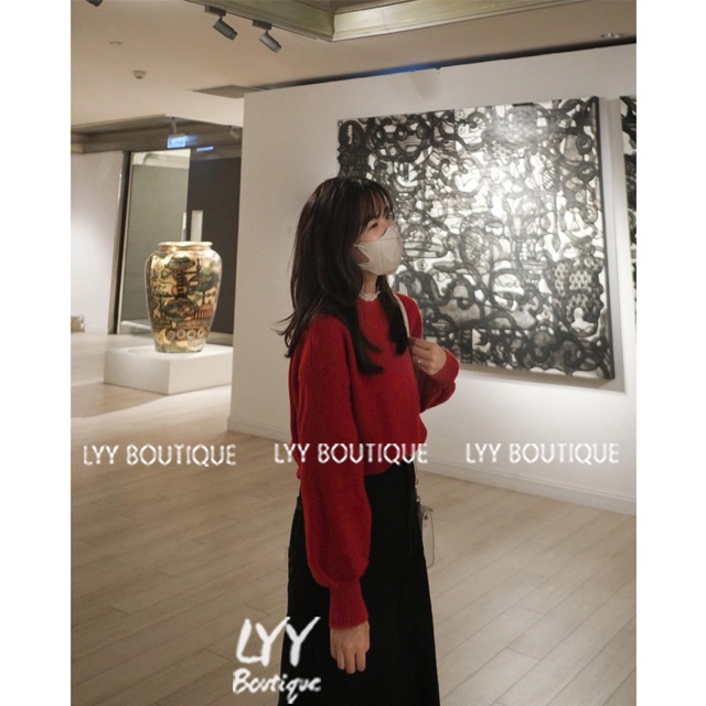 Áo len nữ lông thỏ cổ viền ren tay bo kiểu dáng Ulzzang form rộng 2 màu freesize hàng Quảng Châu LYY BOUTIQUE | BigBuy360 - bigbuy360.vn