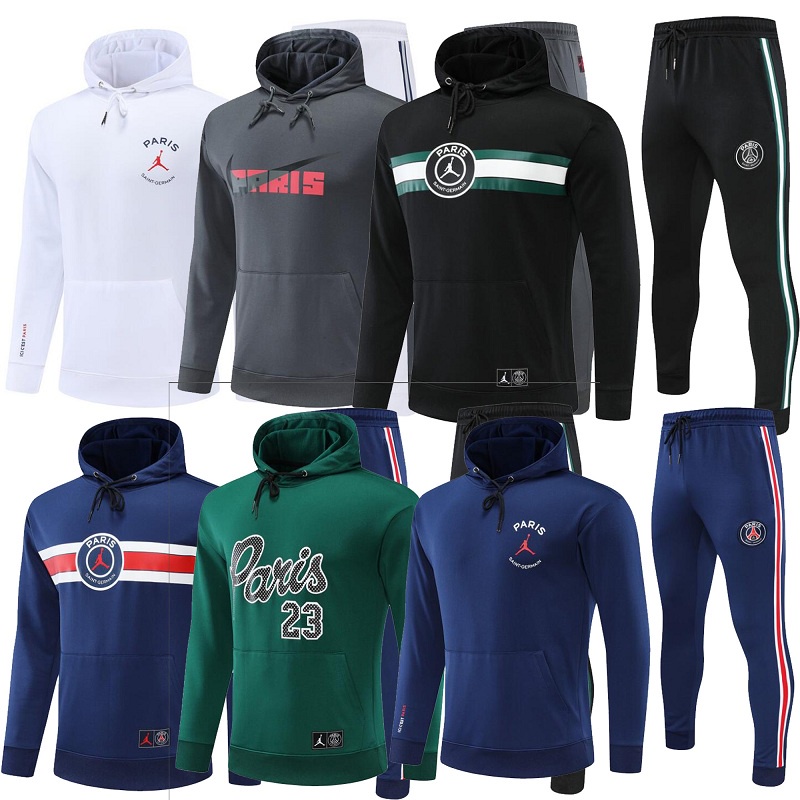 Bộ Áo Hoodie Tay Dài Có Khóa Kéo + Quần Dài Bằng Polyester Size S-2XL Thời Trang Mùa Đông 2022 2023 Paris Jordan Dành Cho Bạn Nam