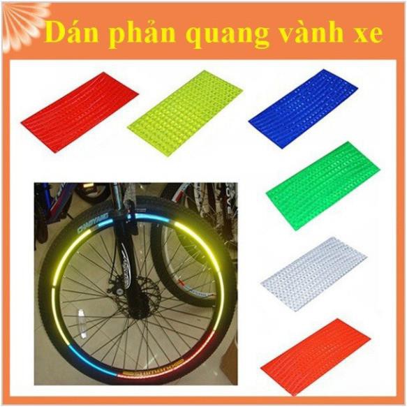 (BÁN SỈ) Combo 2 Bộ Bộ Mếng Dán Phản Quang Vành Bánh Xe  ( 1 bộ dán 1 bên vành. 1 bánh xe cần mua 2 bộ)