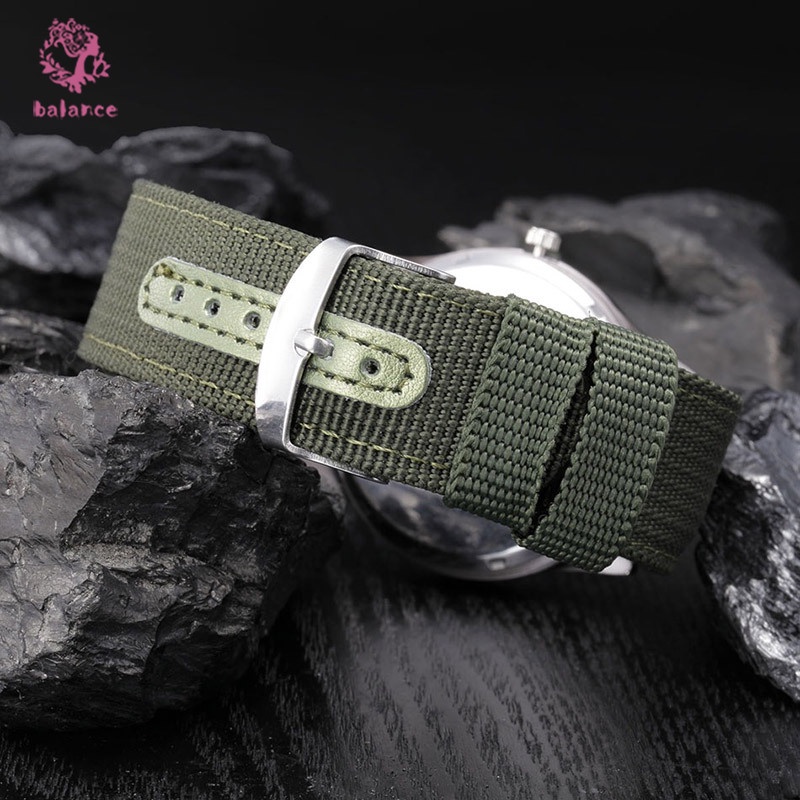 Đồng Hồ Analog Máy Quartz Dây Vải Quân Đội Chống Nước Cho Nam