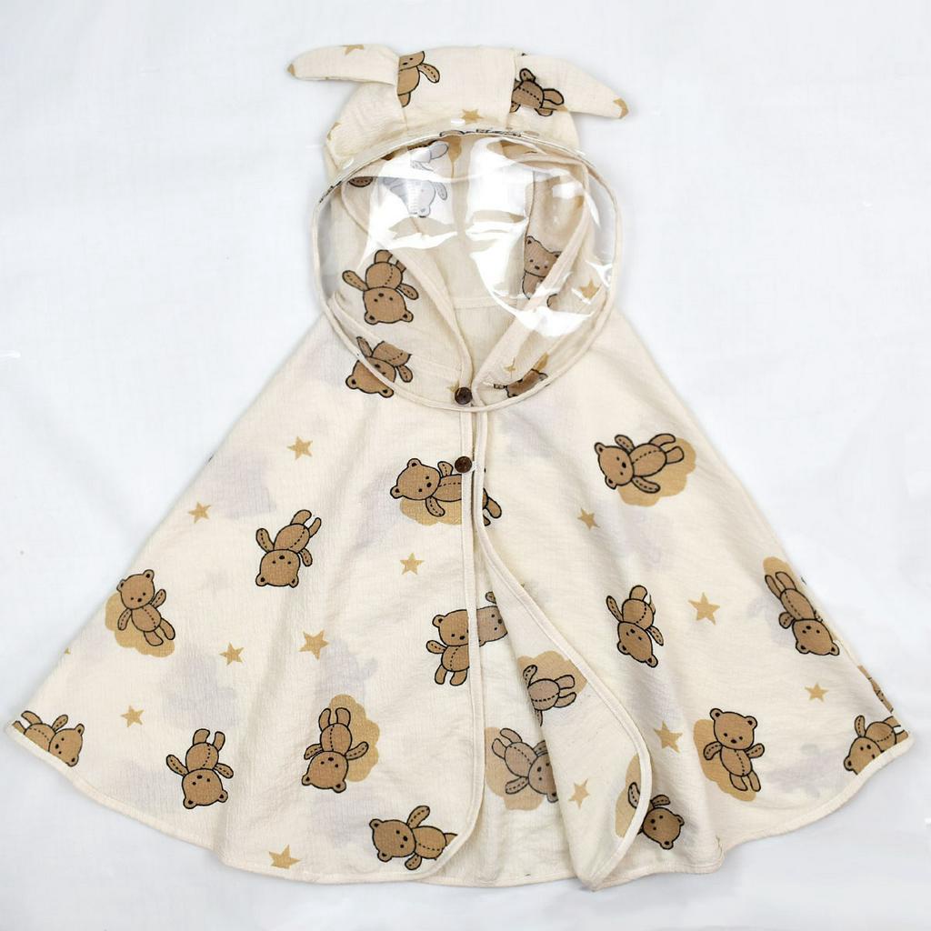 Áo choàng cho bé, áo choàng chống nắng, chắn gió 100% COTTON, kèm kính chống giọt bắn LB-KIDS