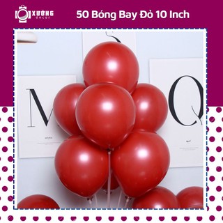 Combo 50 Bóng bay đỏ lựu 1 lớp kích thước 30cm trang trí phòng cưới, tiệc cưới, sự kiện, sinh nhật,...