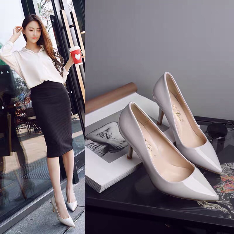 ( Sẵn size 36) Giày da bóng 7 cm quyến rũ hàng nội địa Trung