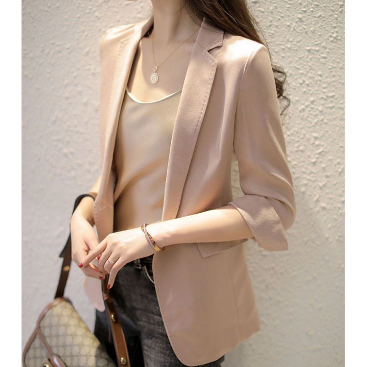 Áo Khoác Vest Tay Lửng Dáng Ôm Thời Trang Mùa Hè Sang Trọng Cho Nữ